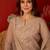 Beige silk blend woven design kurta set with dupatta.