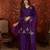 Purple cotton blend embroidered kurta plazzo set with Dupatta.