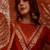 Rust silk blend embroidered kurta set with dupatta.