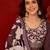 Wine silk blend embellished kurta set with Dupatta.