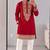 Men’s premium red armaani lachko kurta with heavy embroidery & sequins work with cotton pyjama
