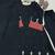 Women black & rust red embroidered kurta pant set with dupatta