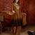 Brown tissue satin embroidered anarkali kurta sharara set With dupatta.