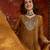 Brown tissue satin embroidered anarkali kurta sharara set With dupatta.