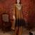 Brown tissue satin embroidered anarkali kurta sharara set With dupatta.