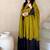 Olive lime green straight kurti with contrast navy blue pant and dupatta set