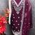 Deep purple chanderi embroidered unstitched suit