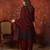 Maroon tissue satin embroidered anarkali kurta sharara set with dupatta.