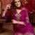 Rani silk blend embroidered kurta Plazzo Set with dupatta.