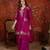 Rani silk blend embroidered kurta Plazzo Set with dupatta.