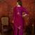 Rani silk blend embroidered kurta Plazzo Set with dupatta.