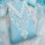 Sky blue chanderi embroidered unstitched suit