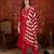 Rani cotton silk embroidered kurta set with dupatta.