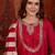 Rani cotton silk embroidered kurta set with dupatta.