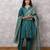 Teal silk blend chanderi hand embroidered suit set with dupatta