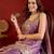 Lilac tissue satin embroidered kurta sharara set with dupatta.