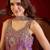 Lilac tissue satin embroidered kurta sharara set with dupatta.