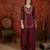 Maroon silk blend embroidered kurta sharara set with dupatta.