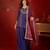 Purple silk blend embroidered kurta sharara set with dupatta.