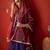 Purple silk blend embroidered kurta sharara set with dupatta.