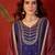 Purple silk blend embroidered kurta sharara set with dupatta.