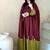 Women maroon & olive green embroidered straight kurta with pant and dupatta set