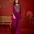 Rani tissue satin embroidered kurta sharara set with dupatta.