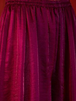 Rani tissue satin embroidered kurta sharara set with dupatta. 5