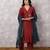 Maroon chandbali silk blend chanderi suit set with dupatta, stitched