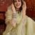 Pista organza embroidered kurta plazzo set with dupatta.