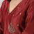 Maroon chandbali silk blend chanderi suit set with dupatta, stitched