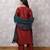 Maroon chandbali silk blend chanderi suit set with dupatta, stitched