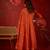 Orange silk blend embroidered anarkali kurta set with dupatta.