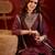 Coffee silk blend embroidered kurta sharara set with dupatta.