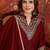 Maroon silk blend embroidered kurta sharara set with Dupatta.