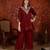 Maroon silk blend embroidered kurta sharara set with Dupatta.