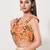 women's brocade padded back open sleeveless saree blouse