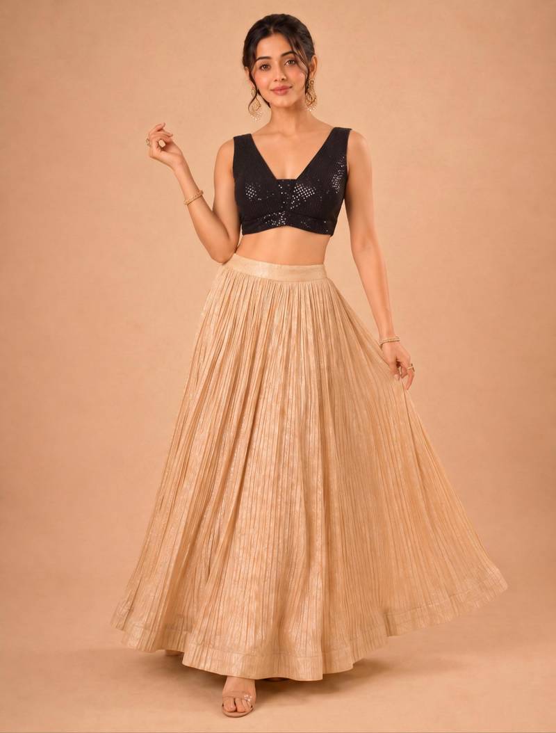 women's embroidery padded back-open sleeveless saree blouse
