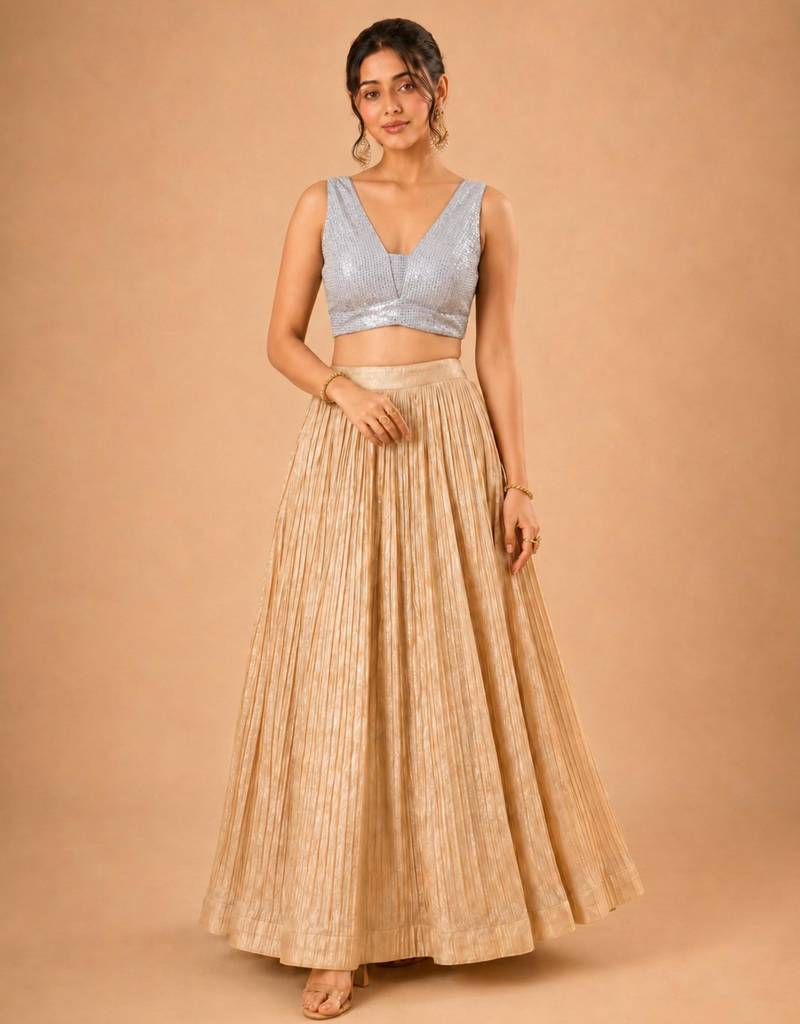women's embroidery padded back-open sleeveless saree blouse