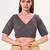 women's jain silk blend  padded back open elbow-sleeves saree blouse