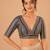 women's jain silk blend  padded back open elbow-sleeves saree blouse