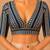 women's jain silk blend  padded back open elbow-sleeves saree blouse