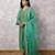 Green chanderi hand embroidered suit set with dupatta, stitched
