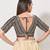 women's jain silk blend  padded back open elbow-sleeves saree blouse