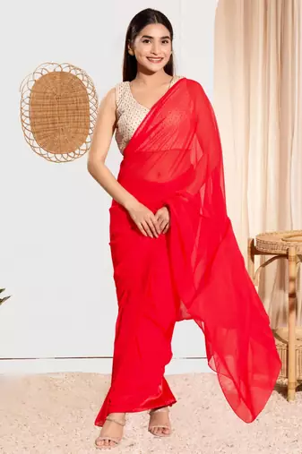 women's dupion silk blend  padded back open sleeveless saree blouse