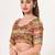 women's silk blend  padded back open elbow-sleeves saree blouse