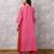Fuchsia chanderi colorblock a-line kurta set