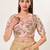 women's silk blend  padded back open elbow-sleeves saree blouse