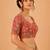 women's silk blend  padded back open elbow-sleeves saree blouse