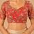 women's silk blend  padded back open elbow-sleeves saree blouse